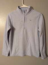 Vineyard Vines Boys Saltwater Quarter Zip Pullover Blue Striped Large 16 Whale