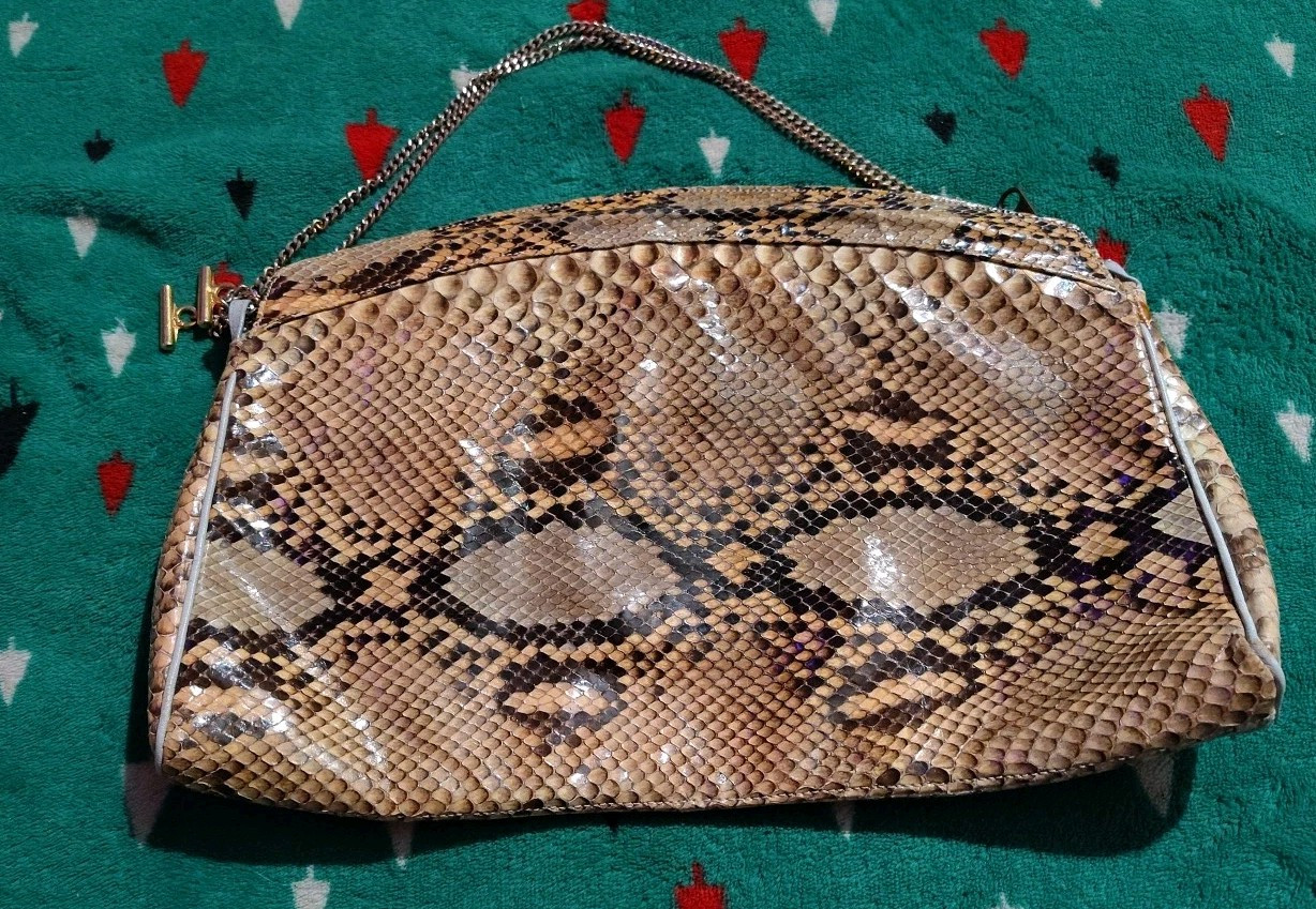 VINTAGE Clutch PURSE 👜 Snakeskin Retro 80’s 90’s Y2K Cocktail Prom Rocker