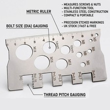 1PC Thread Pitch and Bolt Size Gauge Set - Measuring Tool for Screws Nuts UK