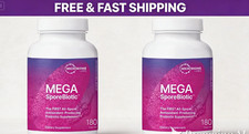 2 Pack Microbiome Labs MEGA SporeBiotic All-Spore Probiotic 180 Caps Each Fa