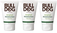3 x Bulldog Skincare Original Men's Moisturiser 100ml with Aloe Vera