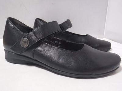 GA2 $269 MEPHISTO US Size 11 Shoes Air-Jet Flat Mary Jane Black Leather