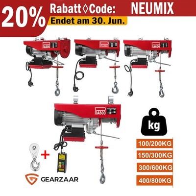 Elektrische Seilwinde Seilhebezug Hebezug Notausschalter 200kg-800kg