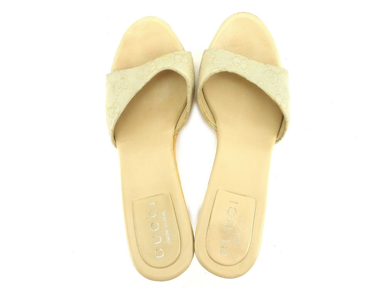 GUCCI Mule GG Canvas #35 Half C Sandals Beige Ladies Brand High Brand Vintage thumbnail 2