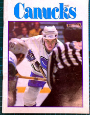 Vintage Vancouver Canucks Program Los Angeles Kings NHL Hockey 1976 77 70s Blue