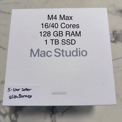 Unopened Re-furb Mac Studio M4 Max 16/40 128GB RAM 1TB SSD 1 year warranty
