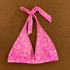 Vineyard Vines Womens Small Pink Seashell Print Halter Triangle Bikini Top