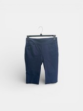 Chicos Perfect Stretch Brigitte Rivet Capri Pants 0.5 6 Navy Blue Crop New