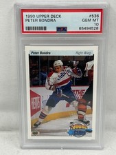 1990-91 Upper Deck Peter Bondra Young Guns #536 Capitals PSA 10 RC Rookie