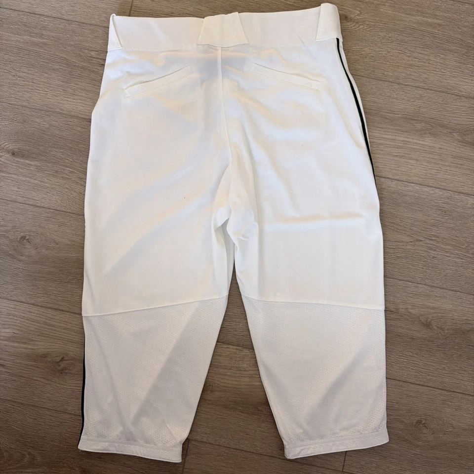 Pantalones de softbol para mujer Nike Vapor 3/4 de largo color blanco/verde GRANDES AV6636-100 Foto 4 de 4