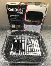 Blue Rhino Grillboss Portable Charcoal Barbecue Grill Camping CBT1214G Open Box