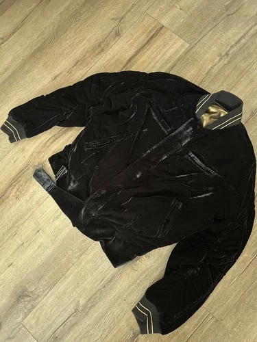 HAIDER ACKERMANN FW16 Velvet Biker Bomber Jacket Gold Lining Black Grail⁠ image 9