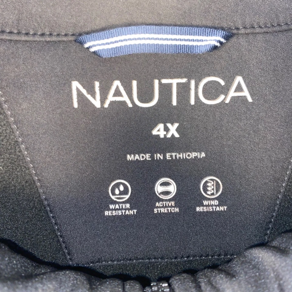 Chaqueta Nautica Para Hombres 4X Negra Resistente al Agua y al Viento Elastizada Activa Viento Cremallera Completa Foto 2 de 4