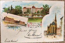 Litho Ak Gruss aus Würzburg, versendet 1898