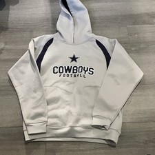 New Grey Youth Cowboys Authentic Dallas Cowboys Large Grey Hoodie