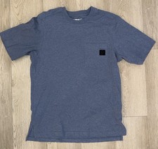 Wolverine Men s 100 cotton Tee With Pocket And Textured Logo Blue/Grey Size Med