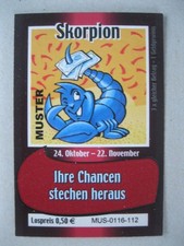 unbenutztes Rubbellos LOTTO Brandenburg MUSTER Musterlos Sternzeichen Skorpion