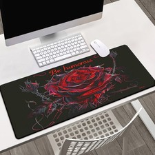 40 90cm Vibrant Red Rose Design XXL Mouse Pad - Non-Slip Rubber Base, Large Gami