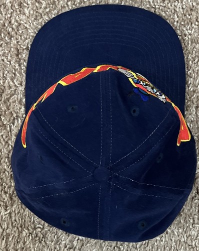 Vintage Donald Duck Hat Cap Youth Blue Snap Back 90s Big Logo Spellout Disney - Picture 8 of 9