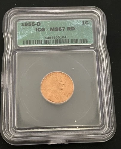 1955 S 1C Penny MS67 RD ICG  Certified