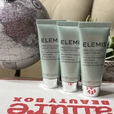 3x Elemis Pro Collagen NIGHT CREAM Anti-Wrinkle Anti-Aging .5oz/15mL Ea SEALED Y