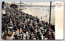 Vintage Atlantic City NJ Easter Boardwalk Crowd Postcard by MNC