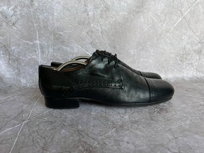 PANTANETTI ITALY Mens Leathwr Black Shoes Size EUR 41.5 UK 7.5 US 8.5