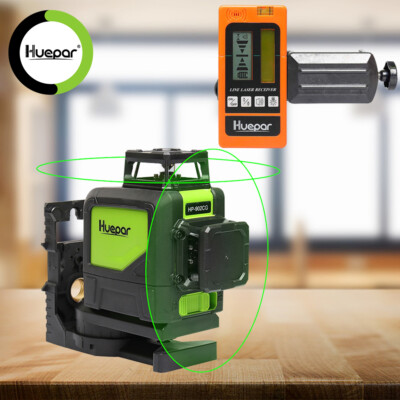 Huepar 902CG Linienlaser Kreuzlinienlaser Selbstnivellierenden + Laserempfänger