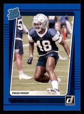 Jabril Cox 2021 Donruss #317 Press Proof Blue Rookie Card Dallas Cowboys. rookie card picture