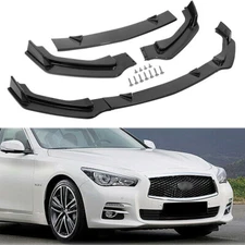 Front Bumper Lip Spoiler Splitter For Infiniti Q50 2014-2017 Carbon Fiber Look