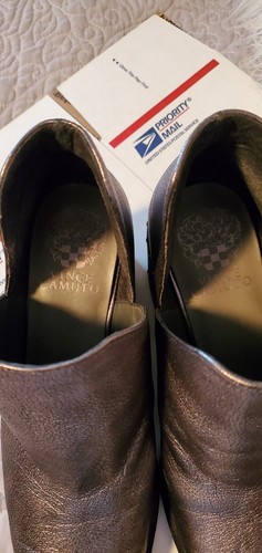 Leather Boots Booties Vince Camuto Petran Metallic Pewter Gray - 8.5M - Picture 6 of 9