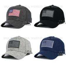 USA American Flag Hat Stars and Stripes Embroidered Snapback Baseball Cap