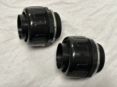 Set of 2 Superflex 8412 Sealproof 2  Non-Metallic Straight Connectors Black, New