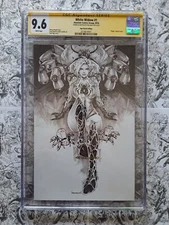 White Widow #1 Kael Ngu Variant Signed and Sketched CGC SS 9.6 Remark Rare