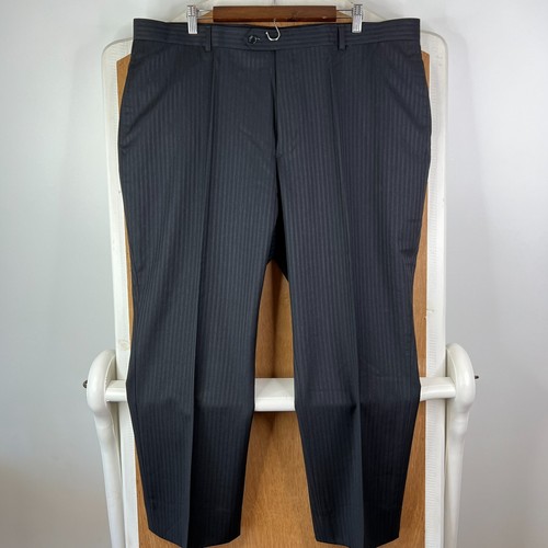 Pronto Uomo Suit Mens 48R Gray Striped 2 Button 100% Wool Moores Couture 42x29 - Picture 15 of 23