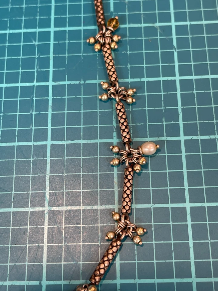 Collar Michael Dawkins de plata de ley 925, perlas y cuentas de piedras preciosas Foto 3 de 4