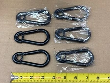 6 pc Spring Snap Quick Link Lock Carabiner 3.5" OA 90mm ~ HD Steel Gym Climbing
