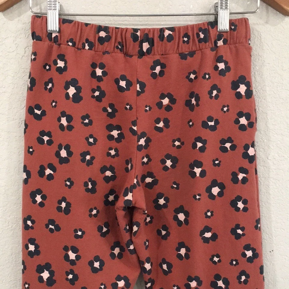 Carter's Girls Sz 14 Sweatpants Brown & Pink Floral Leopard Jogger 100% Cotton - Image 4 of 4