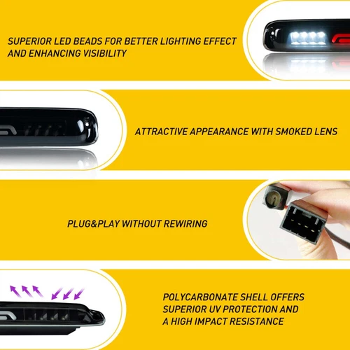 LED 3RD Tail Brake Light Cargo Fit For 99-07 Silverado/Sierra 1500 2500 3500 EOA - Picture 8 of 14