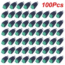 100x Speaker Wire Cable to Audio Female RCA Connector Adapter Jack Terminal Plug