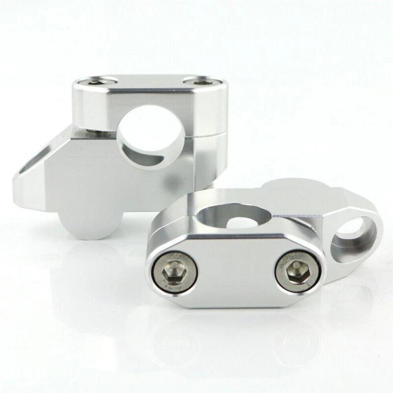 2x Motorcycle 7/8" 22mm Handle Bar Mount Holder Clamps Titanium Aluminum Parts - Image 3 of 4