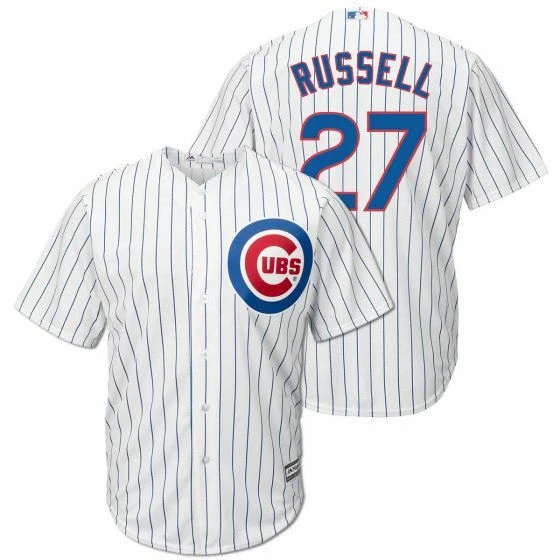 Addison Russell Chicago Cubs #22 MLB Men White Cool Base Jersey