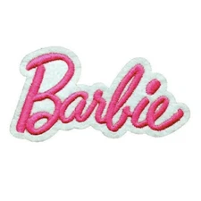BARBIE IRON ON PATCH 3" Pink Embroidered Applique