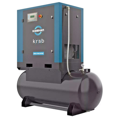Kaishan 15-HP KRSB-15 Rotary Screw Air Compressor 230V 3-Phase 120 Gallon Tank
