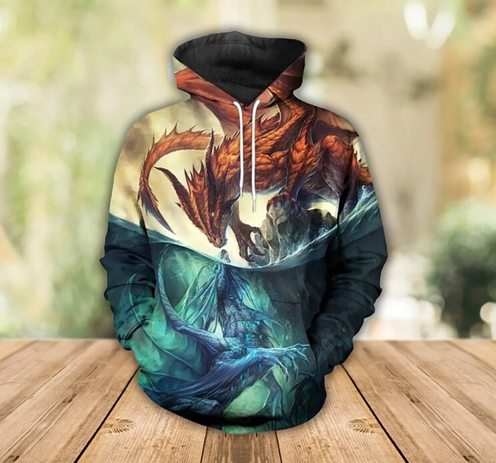 3D Dragon Hoodie Shirt Dragon 3D Hoodie Dragon Art Christmas Gift Dragon 3D H