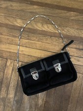 Vintage Cow Leather Banana Republic 2 Toned Leather Women’s Shoulder Bag Black