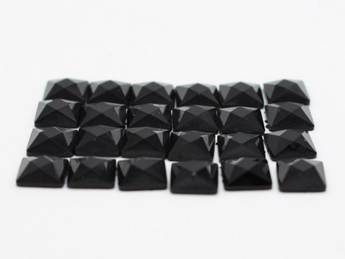 500 piezas Gemas de estrás cuadradas facetadas con respaldo plano acrílico negro azabache 6X6 mm sin agujero - Imagen 2 de 2