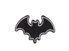 HALLOWEEN - BLACK BAT - Embroidered Iron On/Sew-On Patch