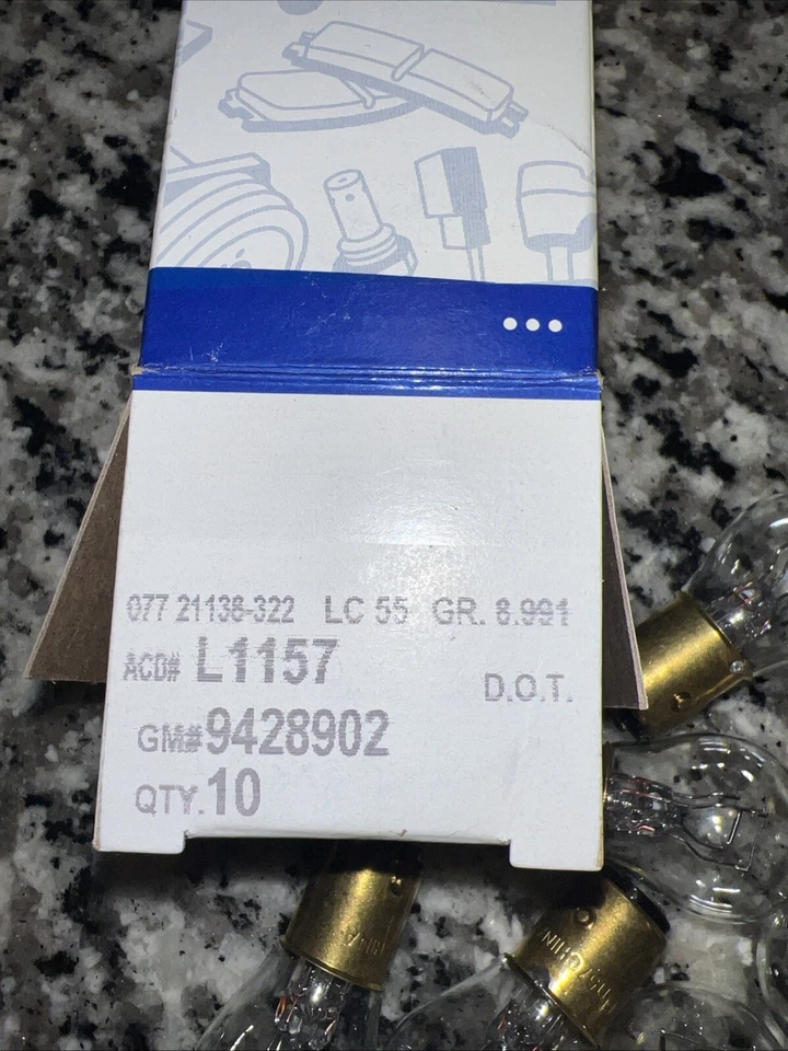 OEM ACDelco Multiusos L1157 Bombillas Parte # 9428902 Caja De 9 F+S Foto 2 de 4