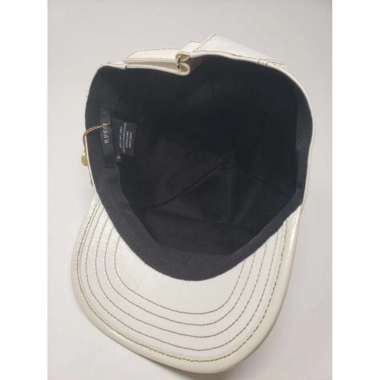 Cappellino da baseball Gucci bianco logo GG XL taglia lana